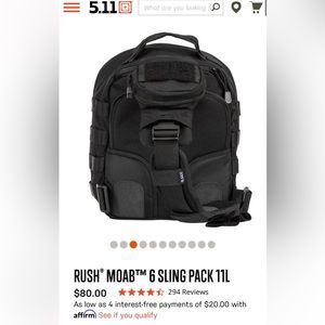 511 tactical conceal Carey RUSH MOAB 6 SLING PACK 11L DETAILS